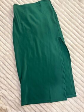 Urban Outfitters Emerald Side-Slit Midi Skirt